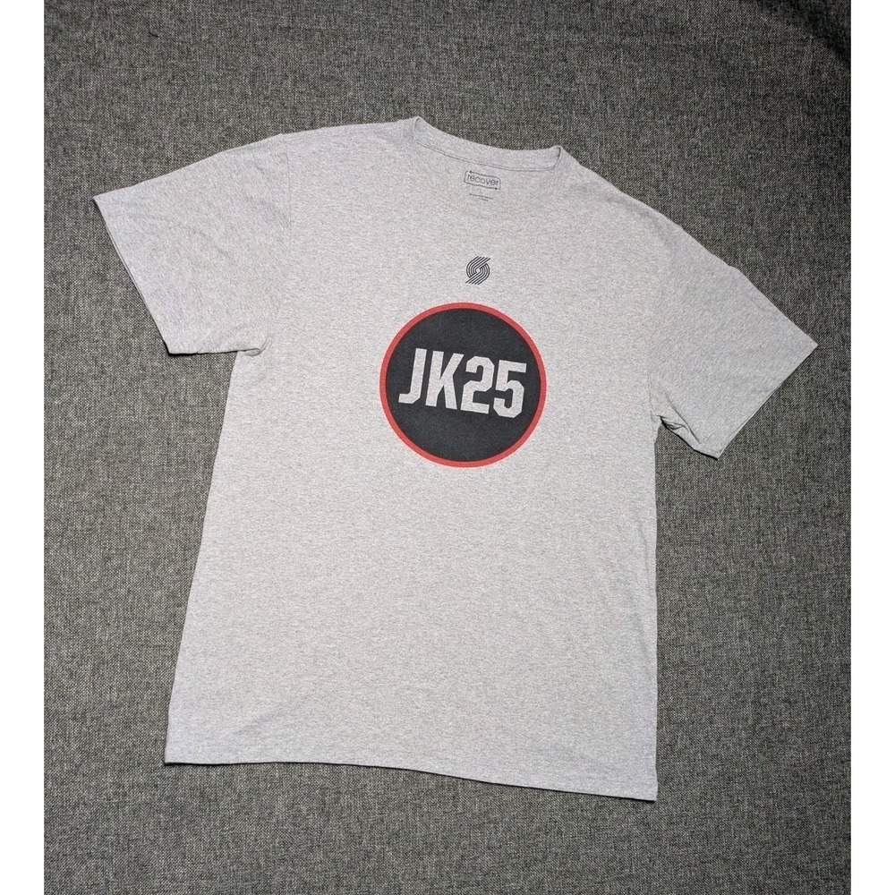 Portland Trail Blazers Jerome Kersey JK25 Memorial‎ NBA Gray T Shirt Large Mens